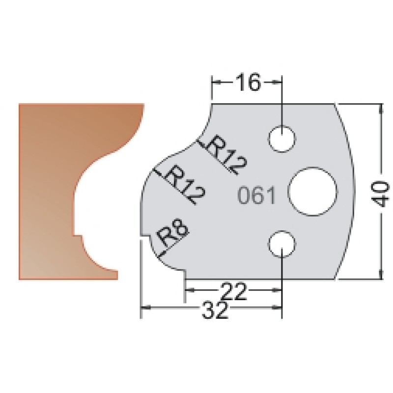 #061 40mm Limiters For MPC Multi Profile Cutter (Set of 2) Dimar 3406140