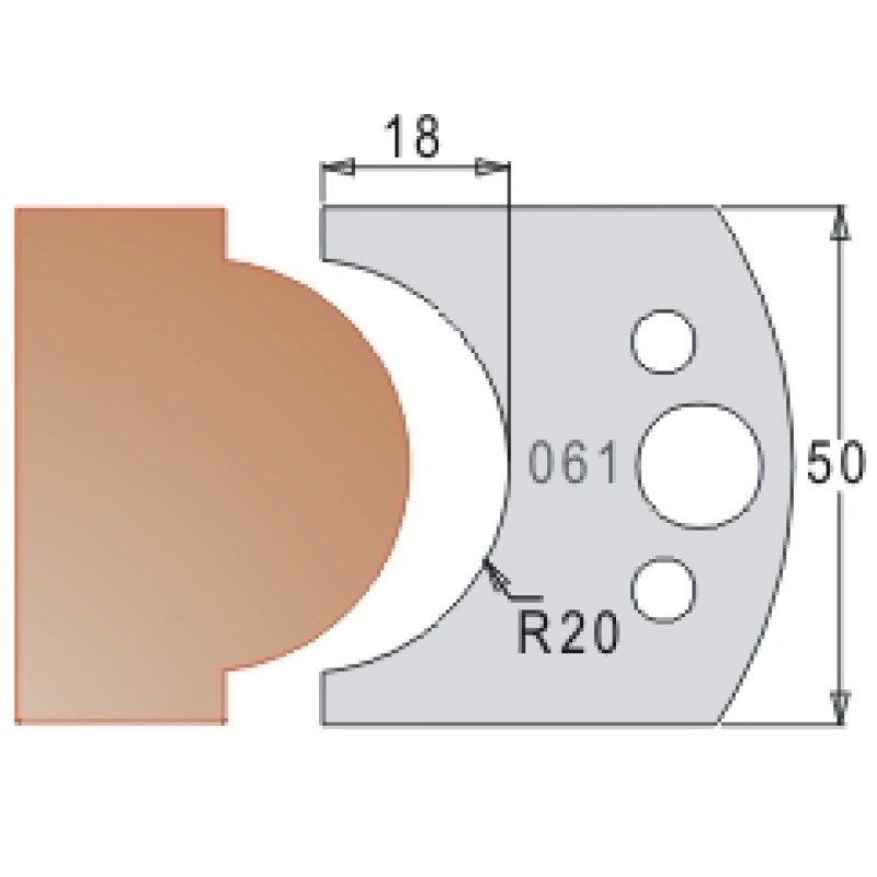 #061 50mm Limiters For MPC Multi Profile Cutter (Set of 2) Dimar 3406150