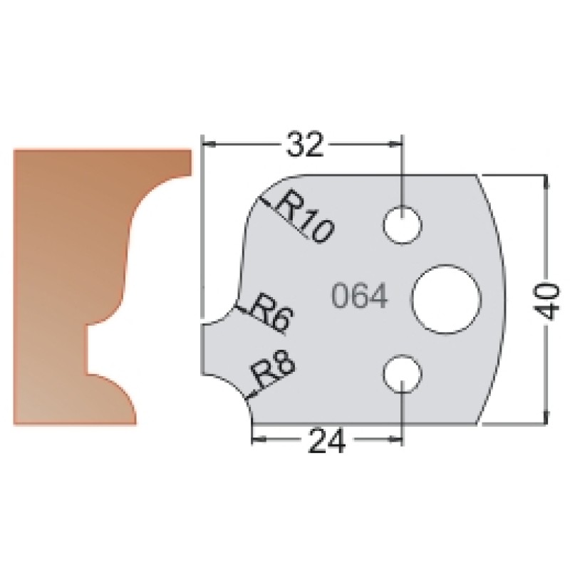 #064 40mm Limiters For MPC Multi Profile Cutter (Set of 2) Dimar 3406440