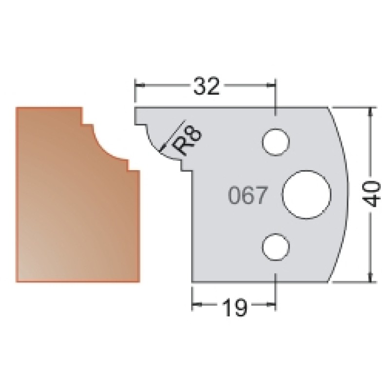 #067 40mm Limiters For MPC Multi Profile Cutter (Set of 2) Dimar 3406740