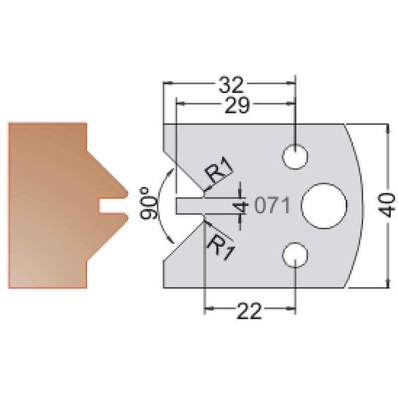 #071 40mm Limiters For MPC Multi Profile Cutter (Set of 2) Dimar 3407140