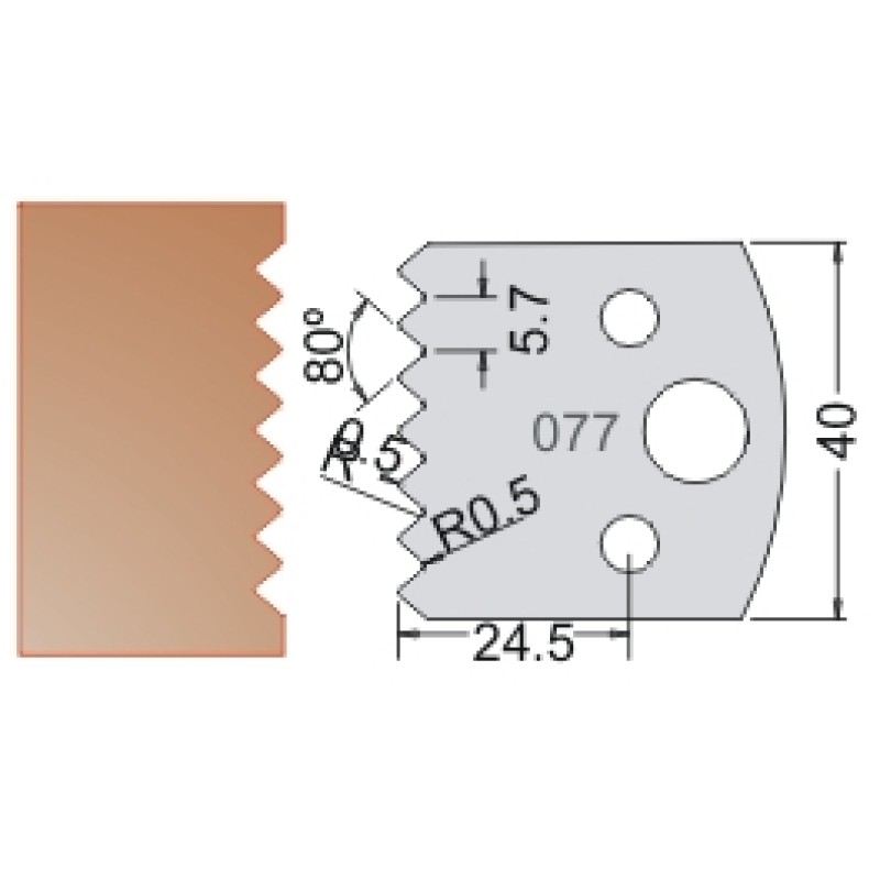 #077 40mm Limiters For MPC Multi Profile Cutter (Set of 2) Dimar 3407740
