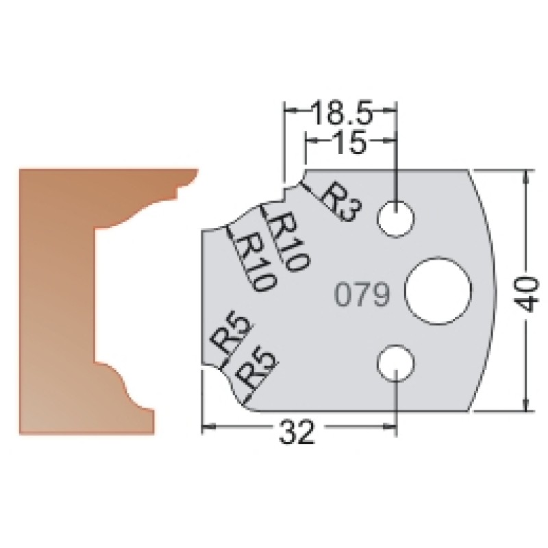 #079 40mm Limiters For MPC Multi Profile Cutter (Set of 2) Dimar 3407940