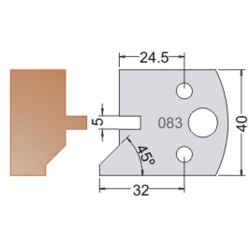 #083 40mm Limiters For MPC Multi Profile Cutter (Set of 2) Dimar 3408340
