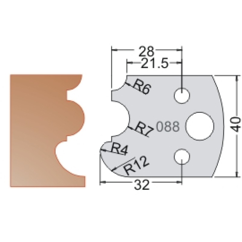#088 40mm Limiters For MPC Multi Profile Cutter (Set of 2) Dimar 3408840