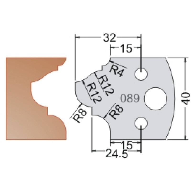 #089 40mm Limiters For MPC Multi Profile Cutter (Set of 2) Dimar 3408940