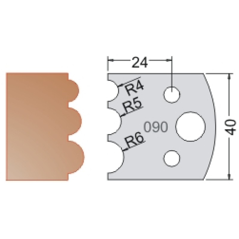 #090 40mm Limiters For MPC Multi Profile Cutter (Set of 2) Dimar 3409040
