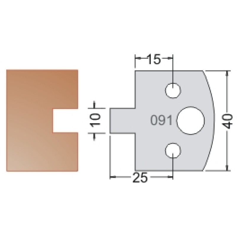 #091 40mm Limiters For MPC Multi Profile Cutter (Set of 2) Dimar 3409140