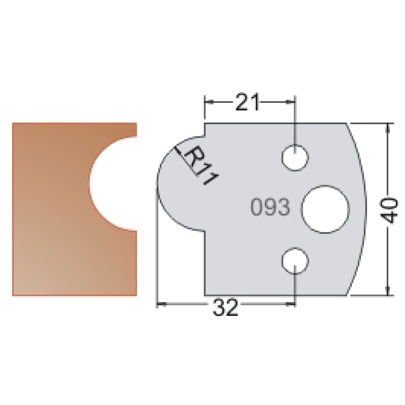 #093 40mm Limiters For MPC Multi Profile Cutter (Set of 2) Dimar 3409340