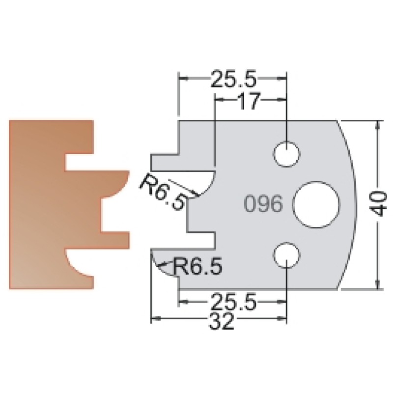 #096 40mm Limiters For MPC Multi Profile Cutter (Set of 2) Dimar 3409640