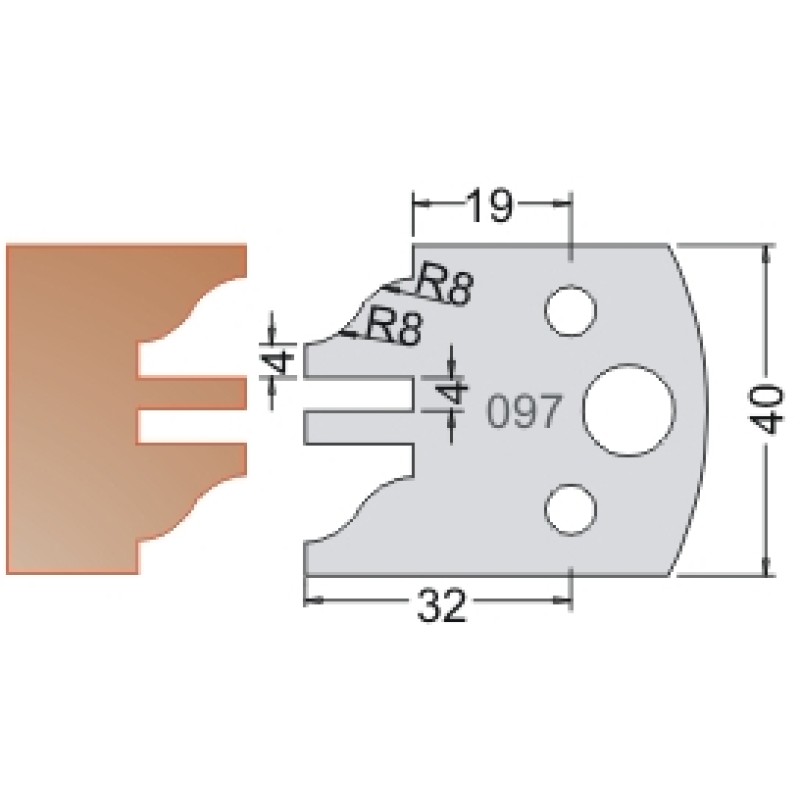 #097 40mm Limiters For MPC Multi Profile Cutter (Set of 2) Dimar 3409740