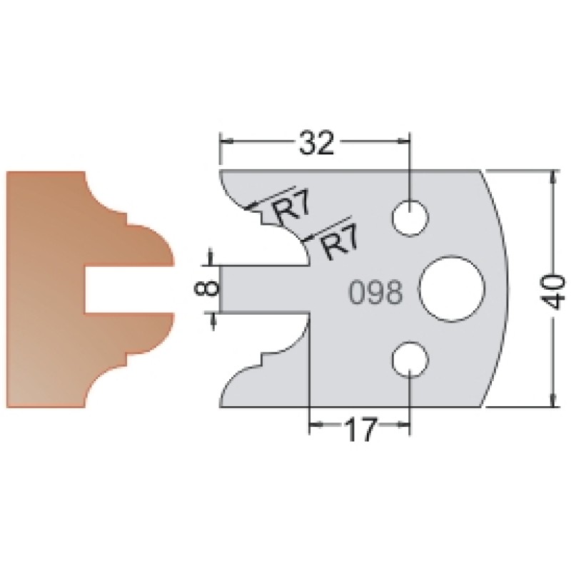#098 40mm Limiters For MPC Multi Profile Cutter (Set of 2) Dimar 3409840