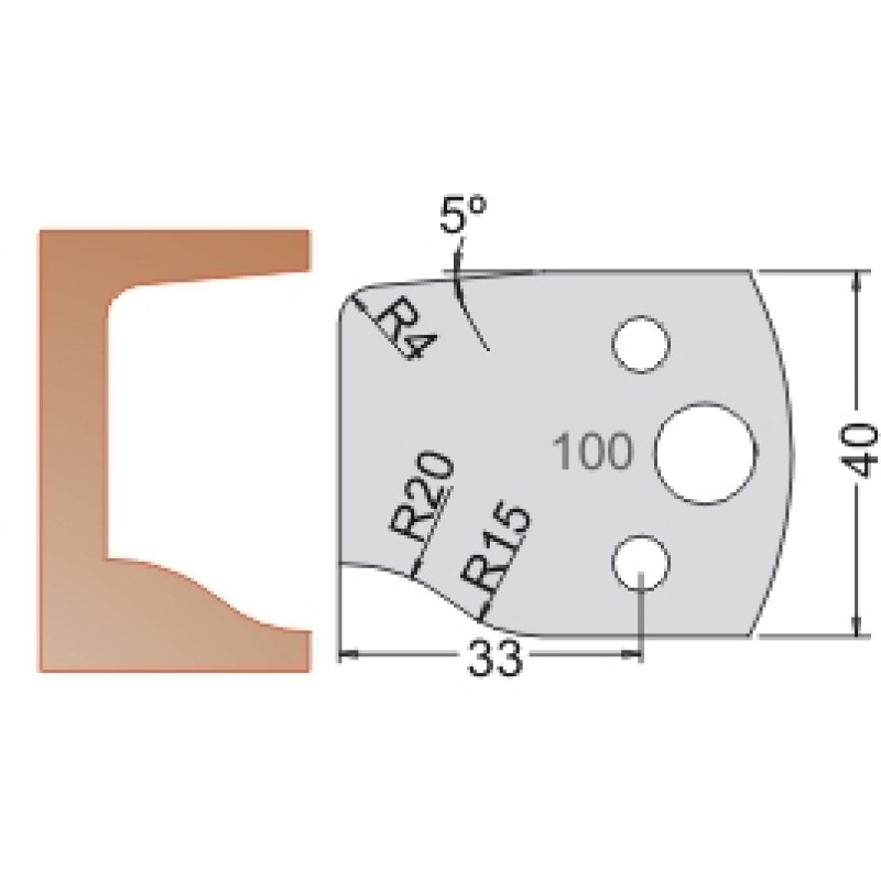 #100 40mm Limiters For MPC Multi Profile Cutter (Set of 2) Dimar 3410040