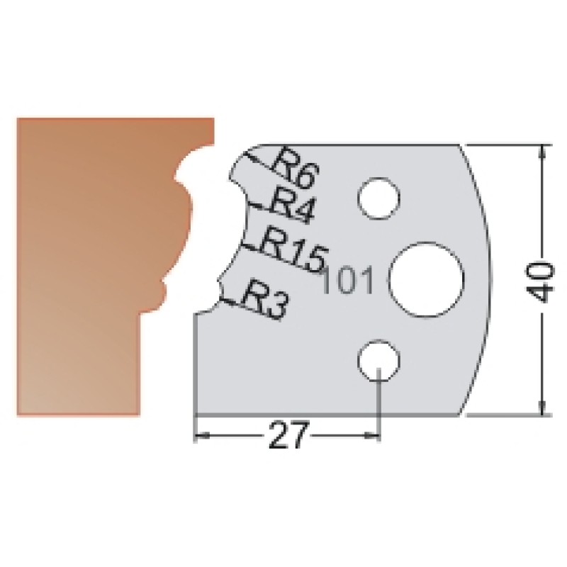 #101 40mm Limiters For MPC Multi Profile Cutter (Set of 2) Dimar 3410140
