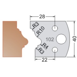 #102 40mm Limiters For MPC Multi Profile Cutter (Set of 2) Dimar 3410240