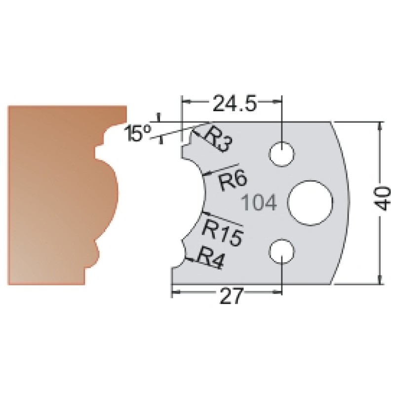 #104 40mm Limiters For MPC Multi Profile Cutter (Set of 2) Dimar 3410440