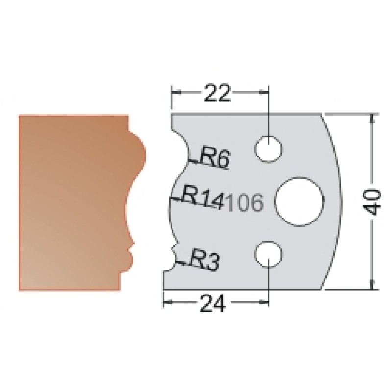 #106 40mm Limiters For MPC Multi Profile Cutter (Set of 2) Dimar 3410640