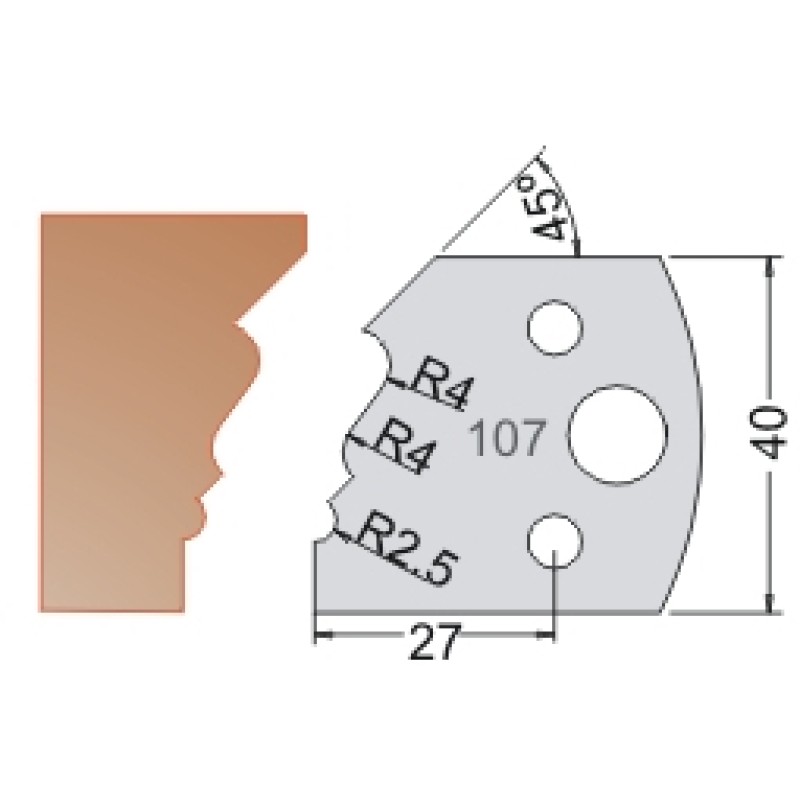 #107 40mm Limiters For MPC Multi Profile Cutter (Set of 2) Dimar 3410740