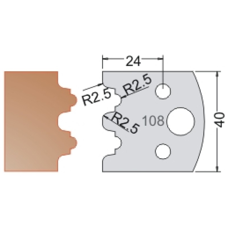 #108 40mm Limiters For MPC Multi Profile Cutter (Set of 2) Dimar 3410840