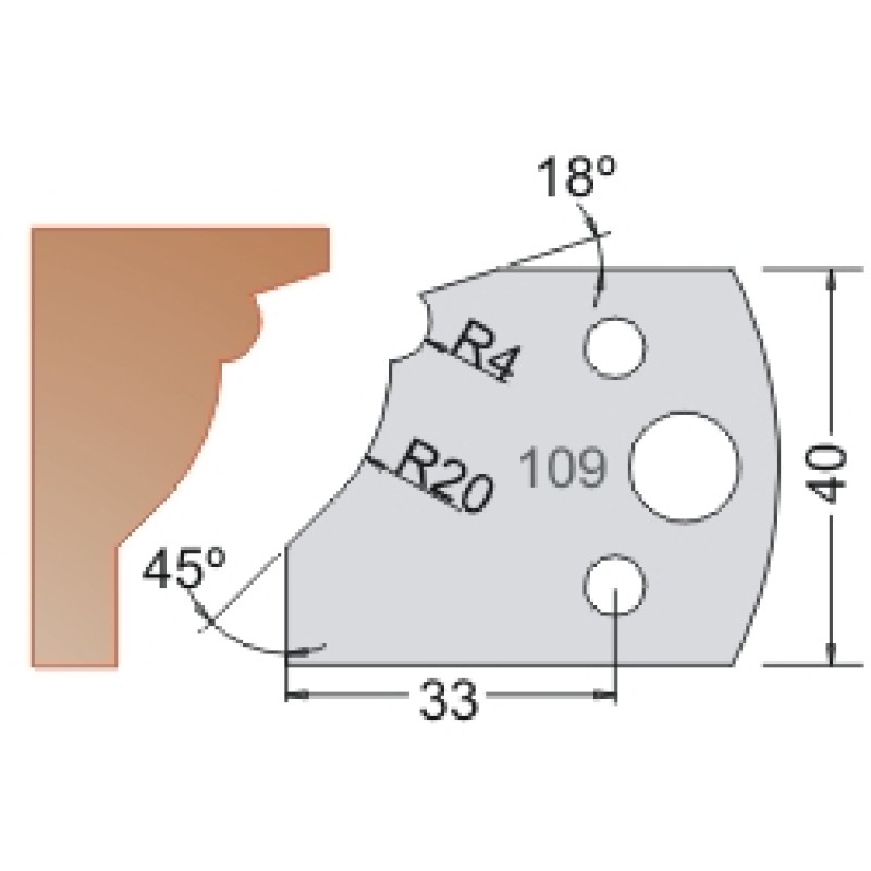 #109 40mm Limiters For MPC Multi Profile Cutter (Set of 2) Dimar 3410940