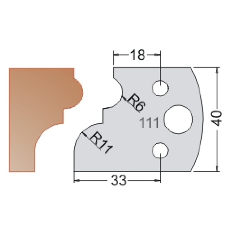 #111 40mm Limiters For MPC Multi Profile Cutter (Set of 2) Dimar 3411140