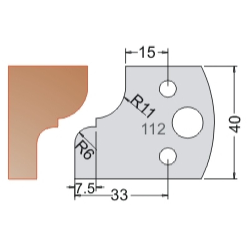 #112 40mm Limiters For MPC Multi Profile Cutter (Set of 2) Dimar 3411240