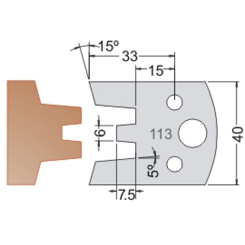 #113 40mm Limiters For MPC Multi Profile Cutter (Set of 2) Dimar 3411340