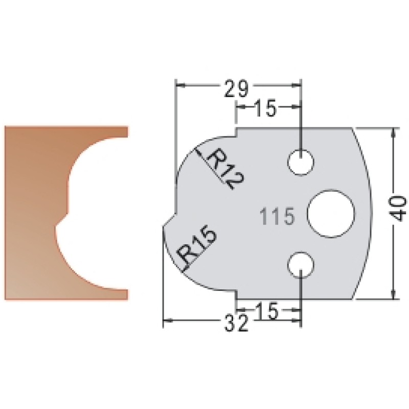 #115 40mm Limiters For MPC Multi Profile Cutter (Set of 2) Dimar 3411540