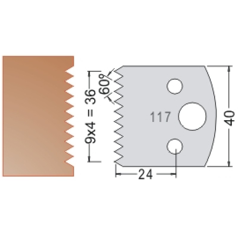 #117 40mm Limiters For MPC Multi Profile Cutter (Set of 2) Dimar 3411740