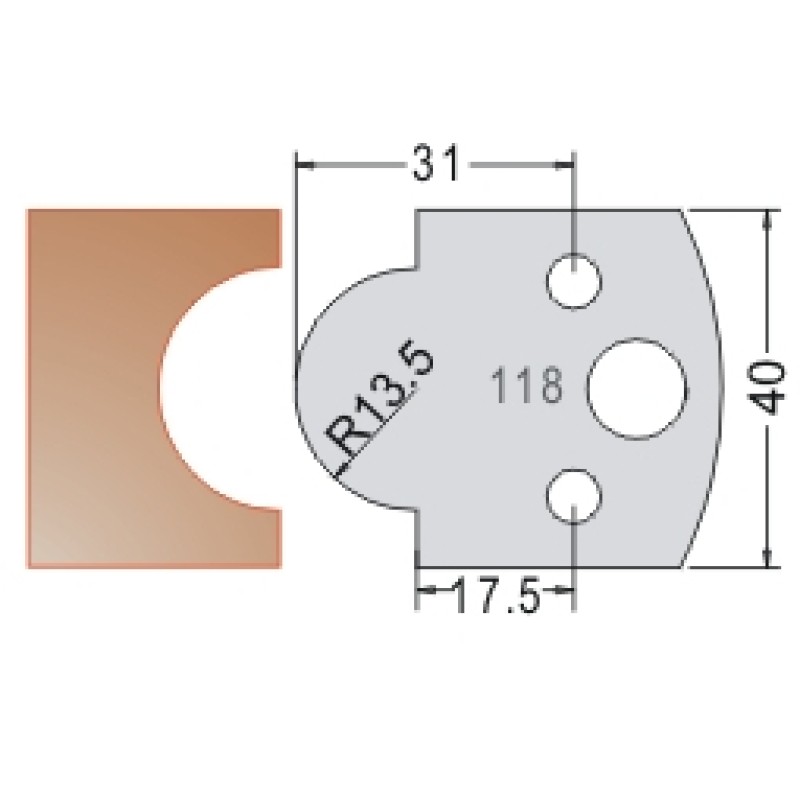 #118 40mm Limiters For MPC Multi Profile Cutter (Set of 2) Dimar 3411840