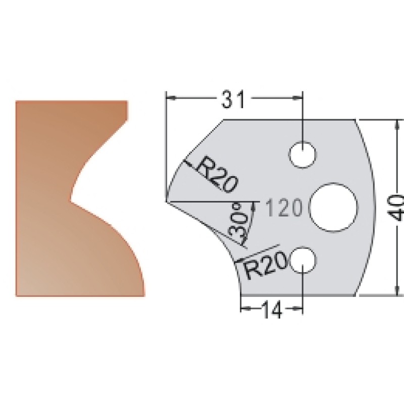 #120 40mm Limiters For MPC Multi Profile Cutter (Set of 2) Dimar 3412040
