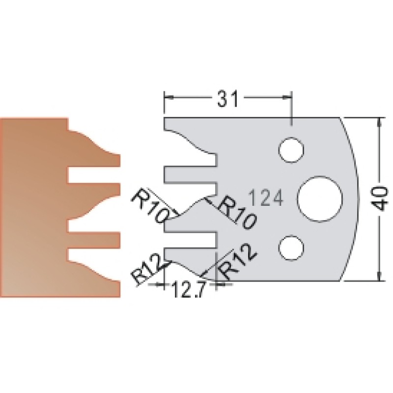 #124 40mm Limiters For MPC Multi Profile Cutter (Set of 2) Dimar 3412440