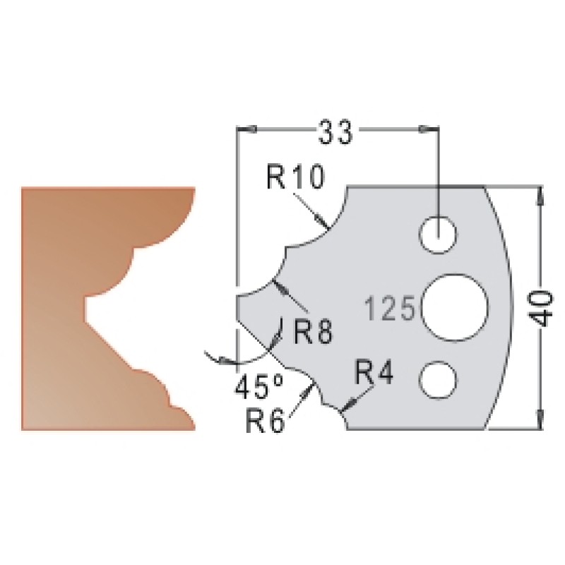 #125 40mm Limiters For MPC Multi Profile Cutter (Set of 2) Dimar 3412540