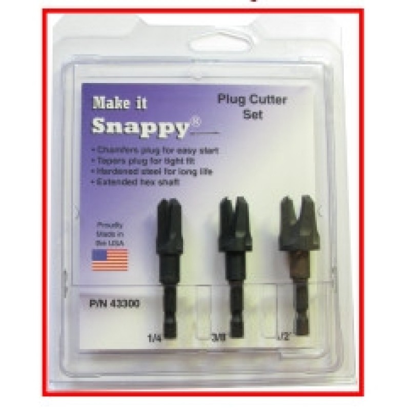 Snappy 3 Pcs Tapered Plug Cutter Set Dimar 43300