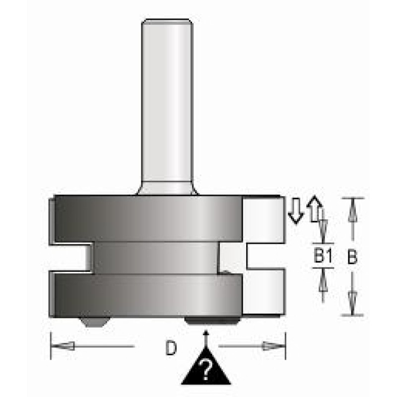 43R8-5T Tongue Insert Bit 2 Flute 30mm & 5.4-6mm Cutting Height 1/2" Shank