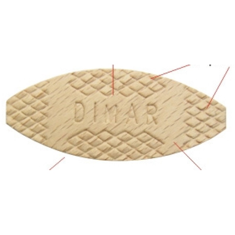 Wood Biscuit 1-7/8" X 5/8" 100 Pcs Dimar BJ0-100