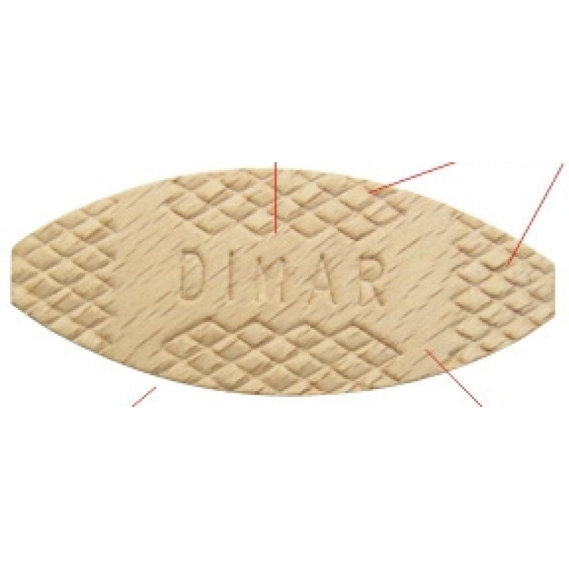 Wood Biscuit 2-1/4" X 15/16" 100 Pcs Dimar BJ20-100