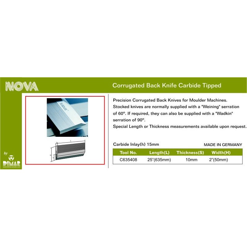 C/t Corrugated 25" X 1 1/2" X 5/16" Dimar C635408
