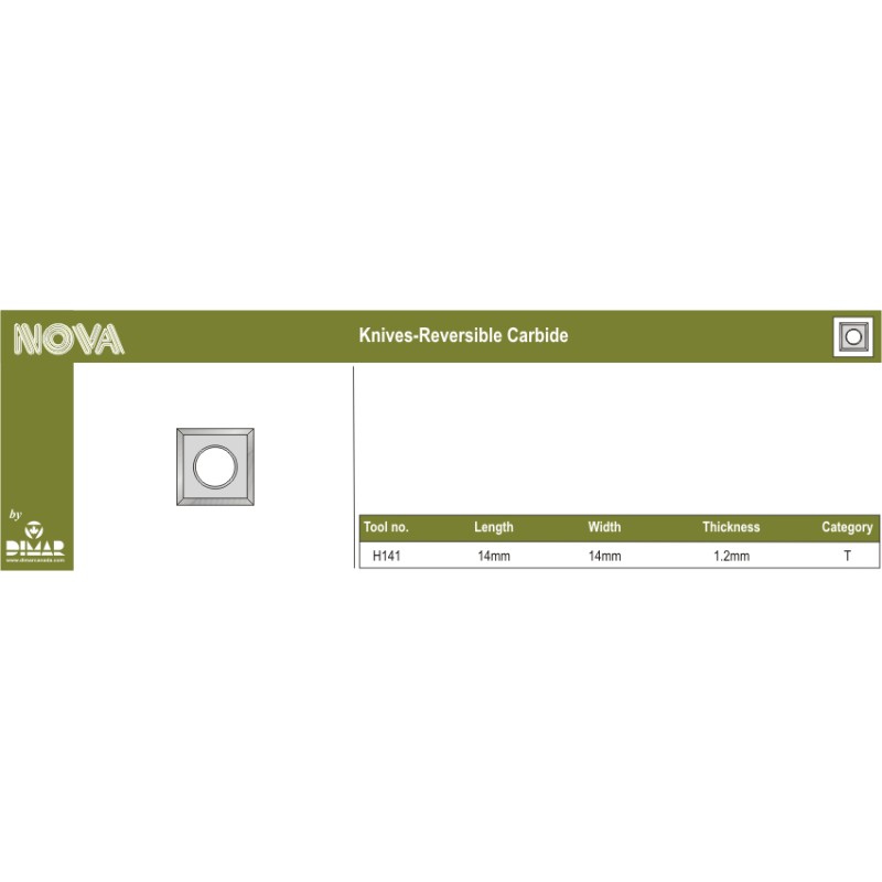 Reversible Knife - Holz-her 14x14x1.2 Dimar H141