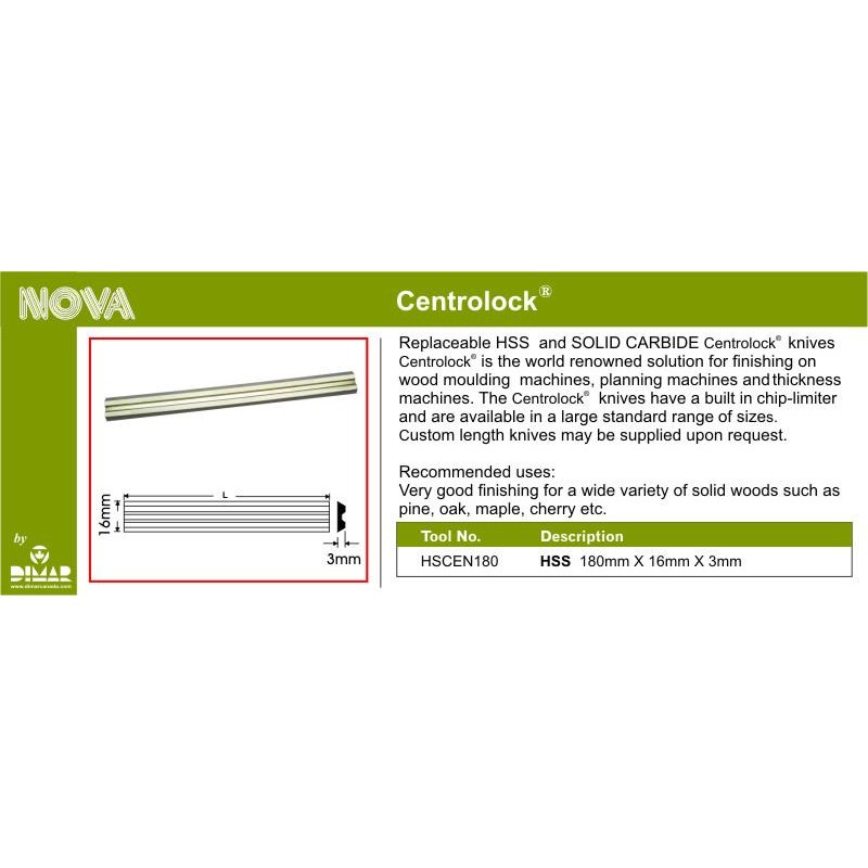 Centrolock Hss 180x16x3 Dimar HSCEN180