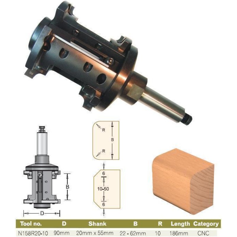 Cnc Rounding & Chamfering R=10mm Dimar N158R20-10