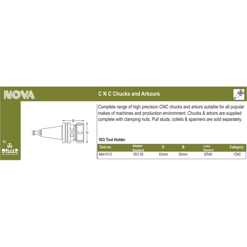 Chuck  Iso 30  63mm X 60mm Er 40 Dimar N641012