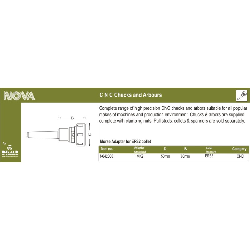 Chuck Mk2  50mm X 60mm Er 32 Dimar N642005