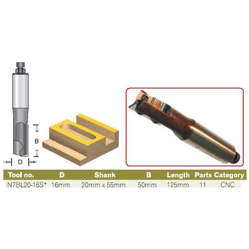 Cnc Straight, Plunge 16mmx50mm Dimar N7BL20-16S