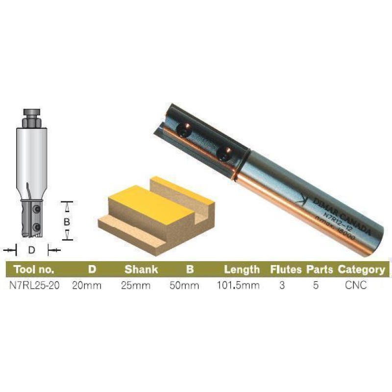 Cnc Straight Bit D=20mm, B=50mm Dimar N7RL25-20