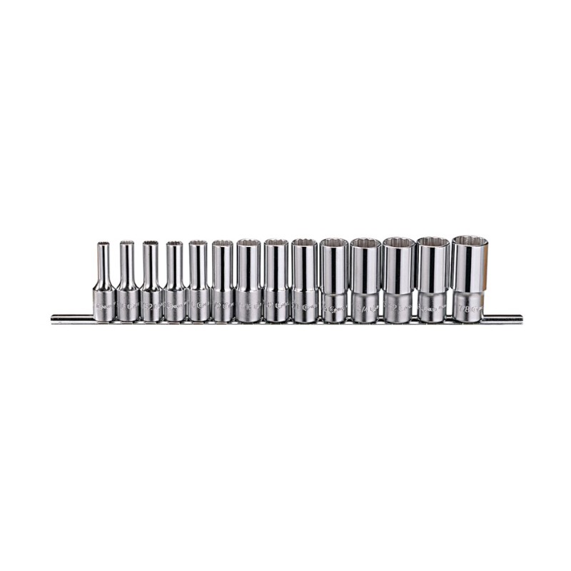14 Piece 3/8" Dr. 12 Pt. SAE Deep Hand Socket Set