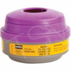 Combo Gas Vapor/Acid & P100 Filter Respirator Cartridge North 7583P100