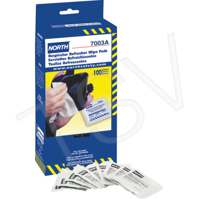 Respirator Refresher Wipes Alcohol Free 100/box North 7003A