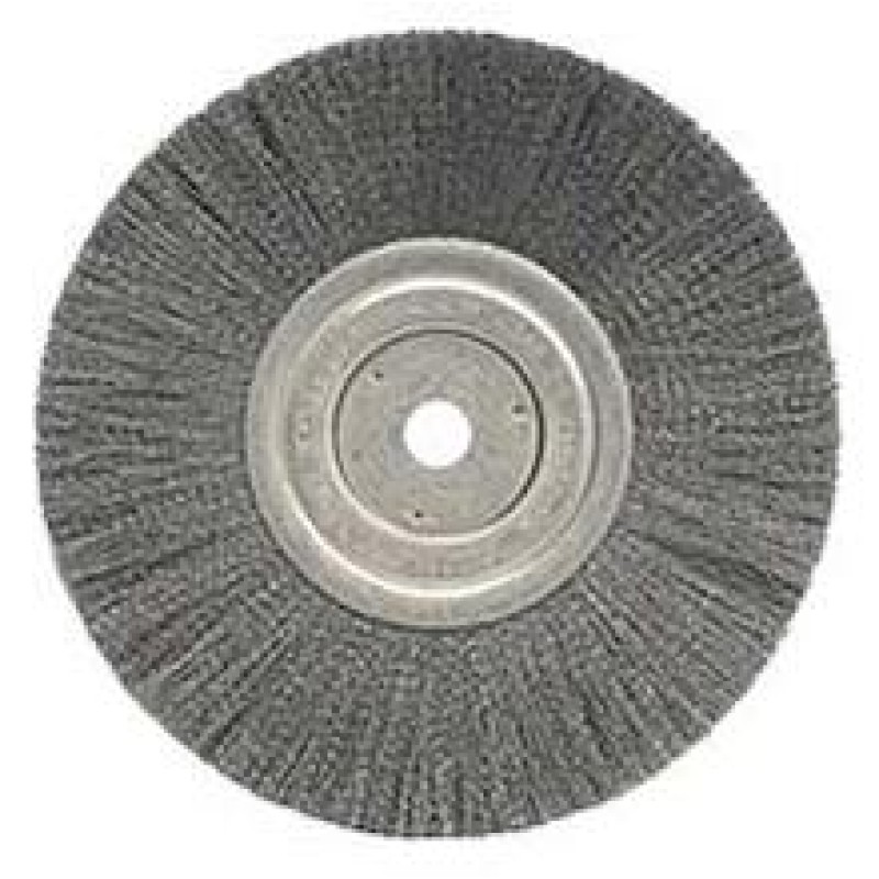 Wire Wheel 8" Diameter with 5/8" Arbor Hole .014" Gauge Narrow Face Crimped
