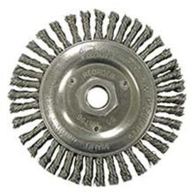 Wire Wheel 5" Diameter with 5/8-11 Arbour Hole .020 Gauge Stringer Bead (Stainless Steel)